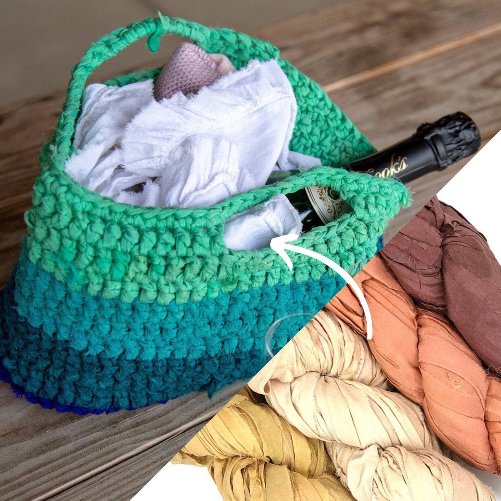 Darn Good Yarn Easy Market Tote Crochet Kit or Knitting Kit — detail close-up