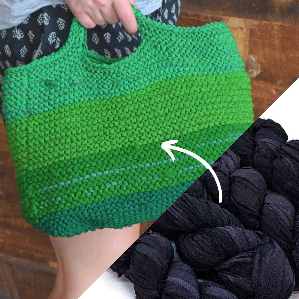 Darn Good Yarn Easy Market Tote Crochet Kit or Knitting Kit — fabric or material detail