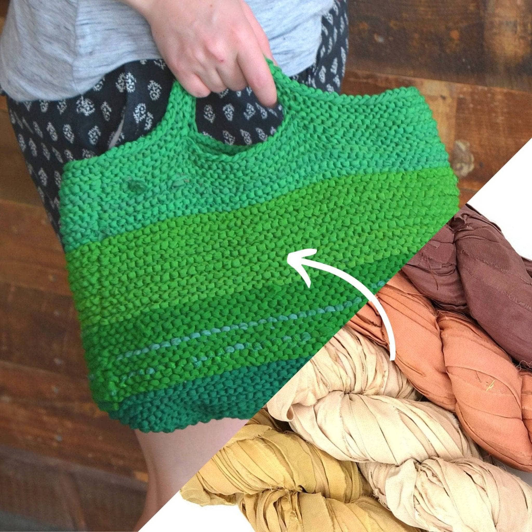 Darn Good Yarn Easy Market Tote Crochet Kit or Knitting Kit — main product shot