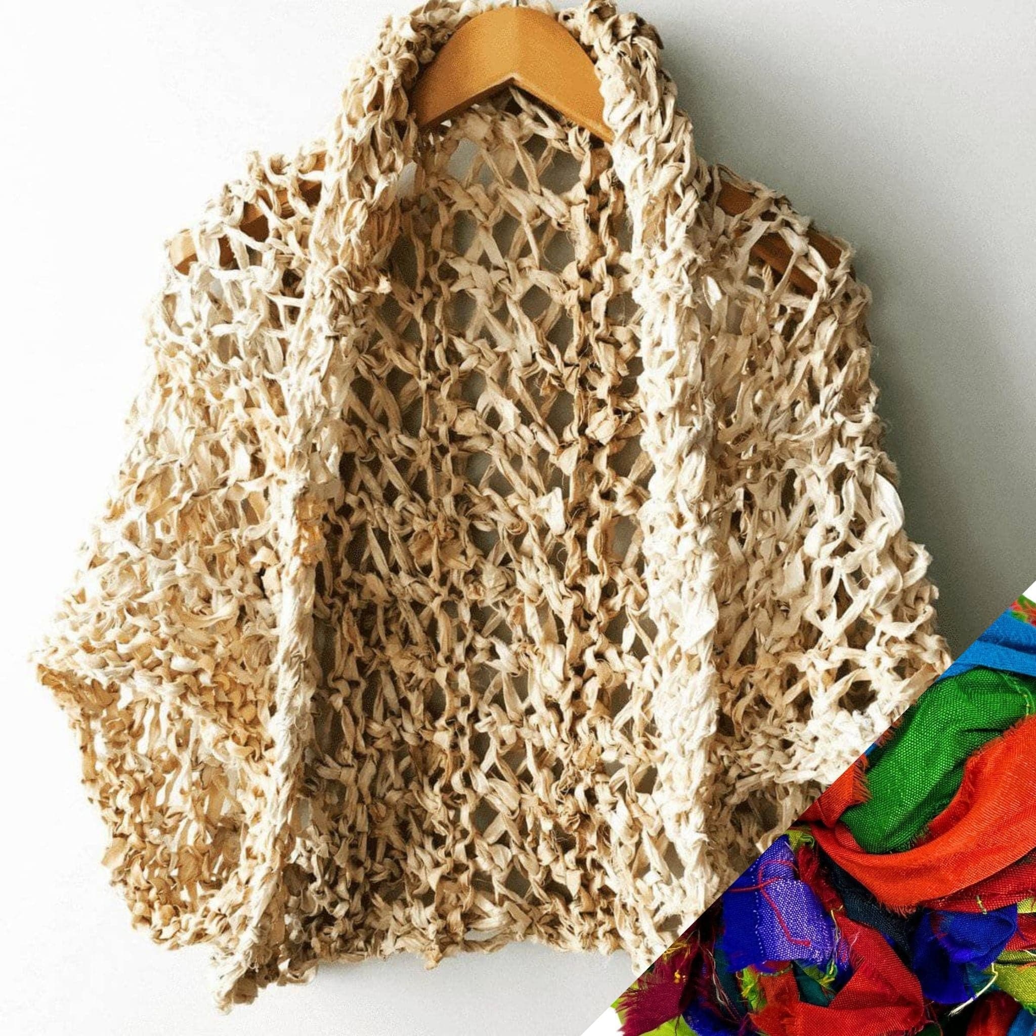 Darn Good Yarn Silk Garter + Lace Summer Cocoon Coat Knit Kit — comparison shot