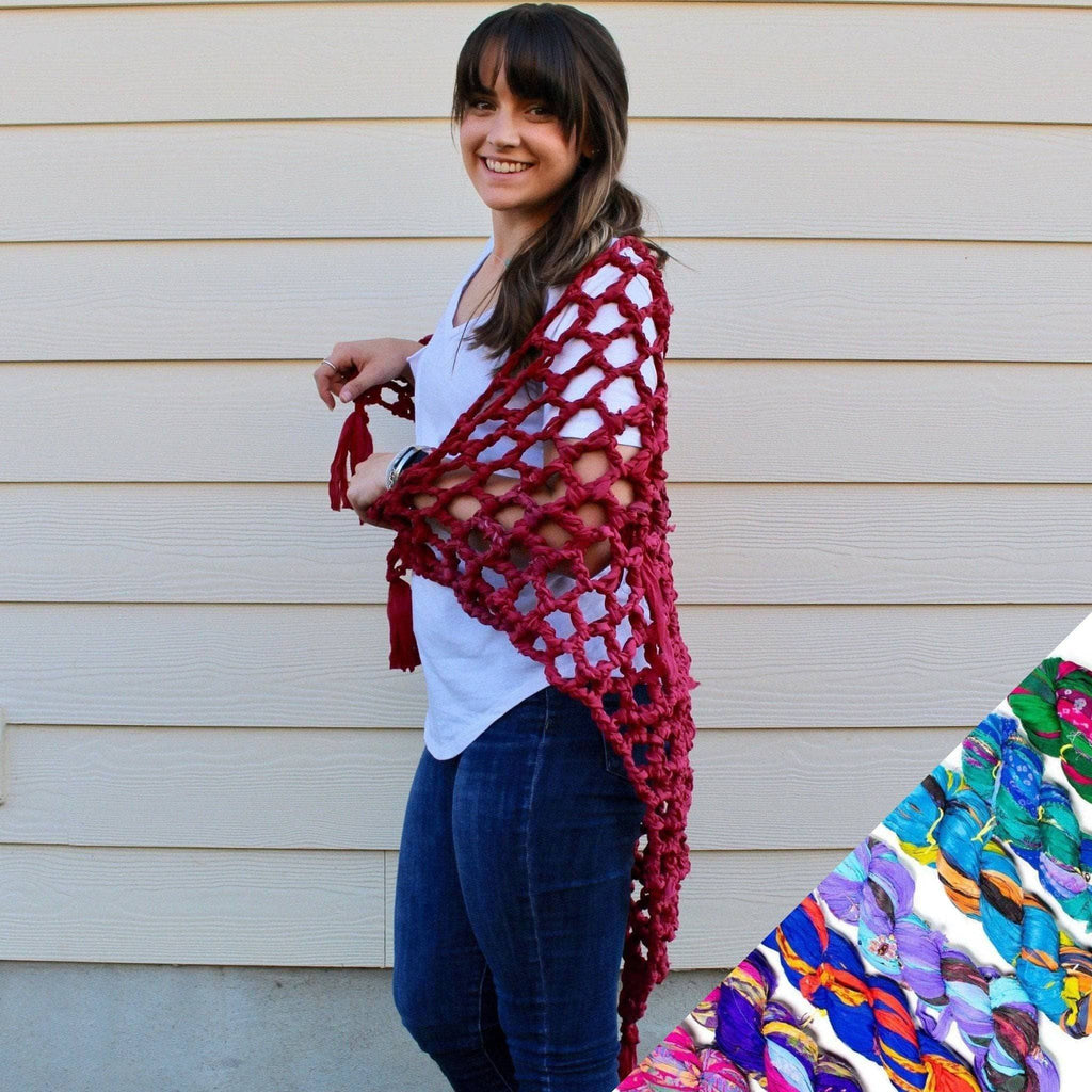 Darn Good Yarn Summer Nights Chiffon Crochet Shawl Kit — comparison shot