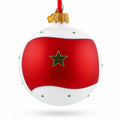Flag of Morocco Glass Ball Christmas Ornament 3.25 Inches