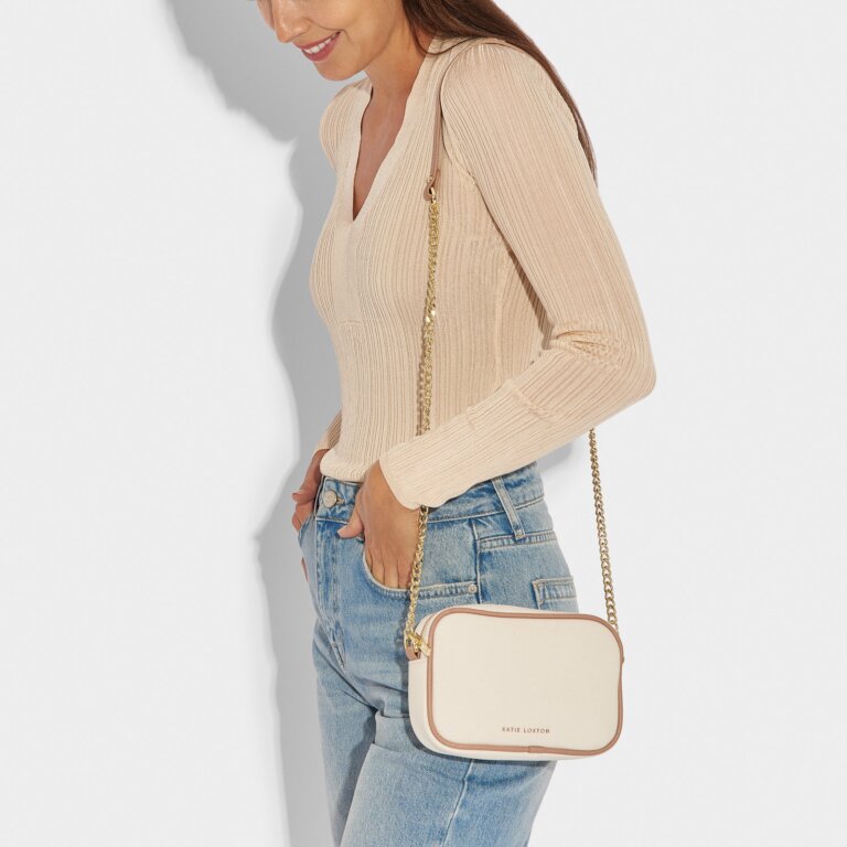 KADOU BOUTIQUE Amalfi Canvas Crossbody Bag — detail close-up