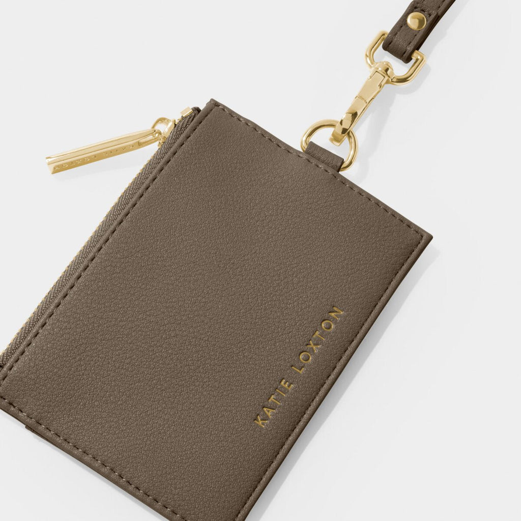 KADOU BOUTIQUE Ashley Cardholder with Strap - Mink — detail close-up
