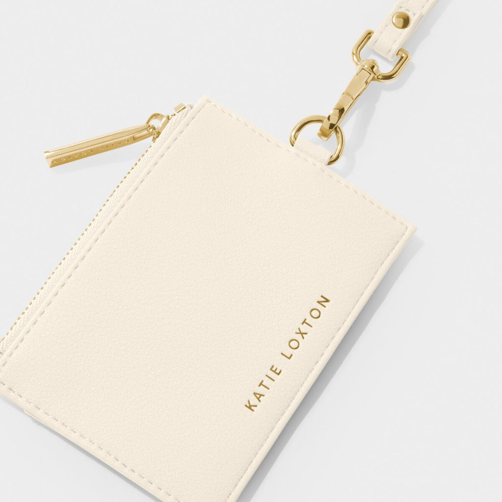 KADOU BOUTIQUE Ashley Cardholder with Strap - Off White — detail close-up
