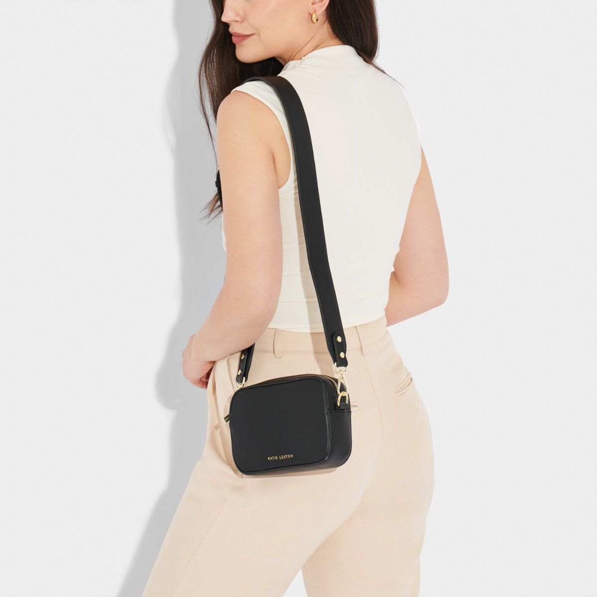 KADOU BOUTIQUE Zana Mini Crossbody Bag - Black — detail close-up