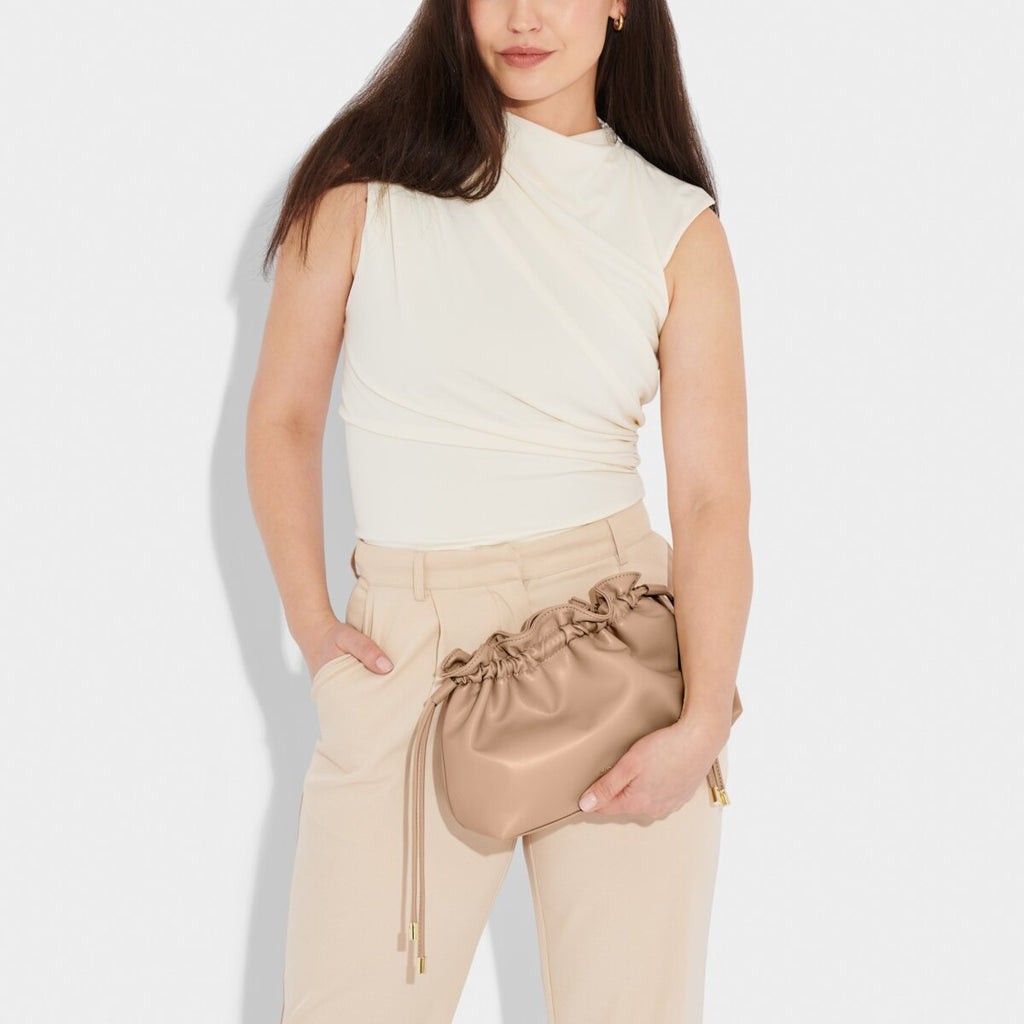 KADOU BOUTIQUE Hailey Crossbody Clutch - Soft Tan — main product shot