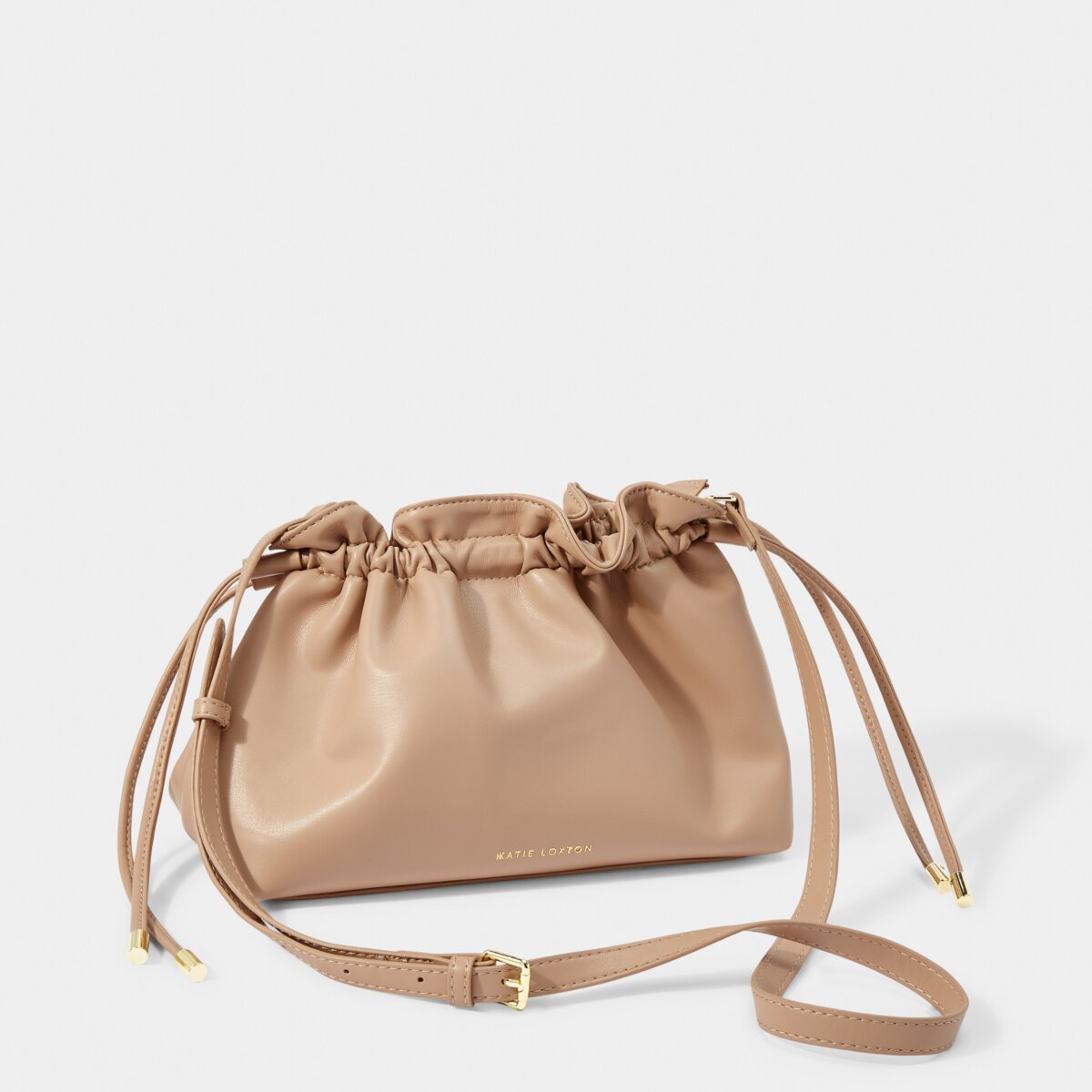 KADOU BOUTIQUE Hailey Crossbody Clutch - Soft Tan — detail close-up