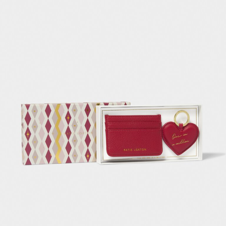 KADOU BOUTIQUE Heart Keyring & Cardholder Gift Set - One In A Million — detail close-up