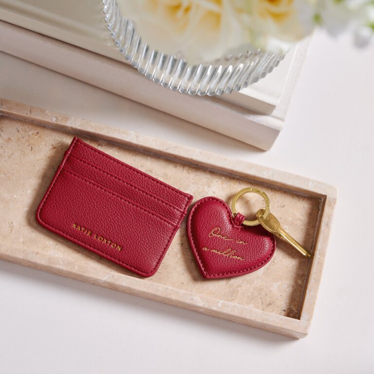 KADOU BOUTIQUE Heart Keyring & Cardholder Gift Set - One In A Million — side view