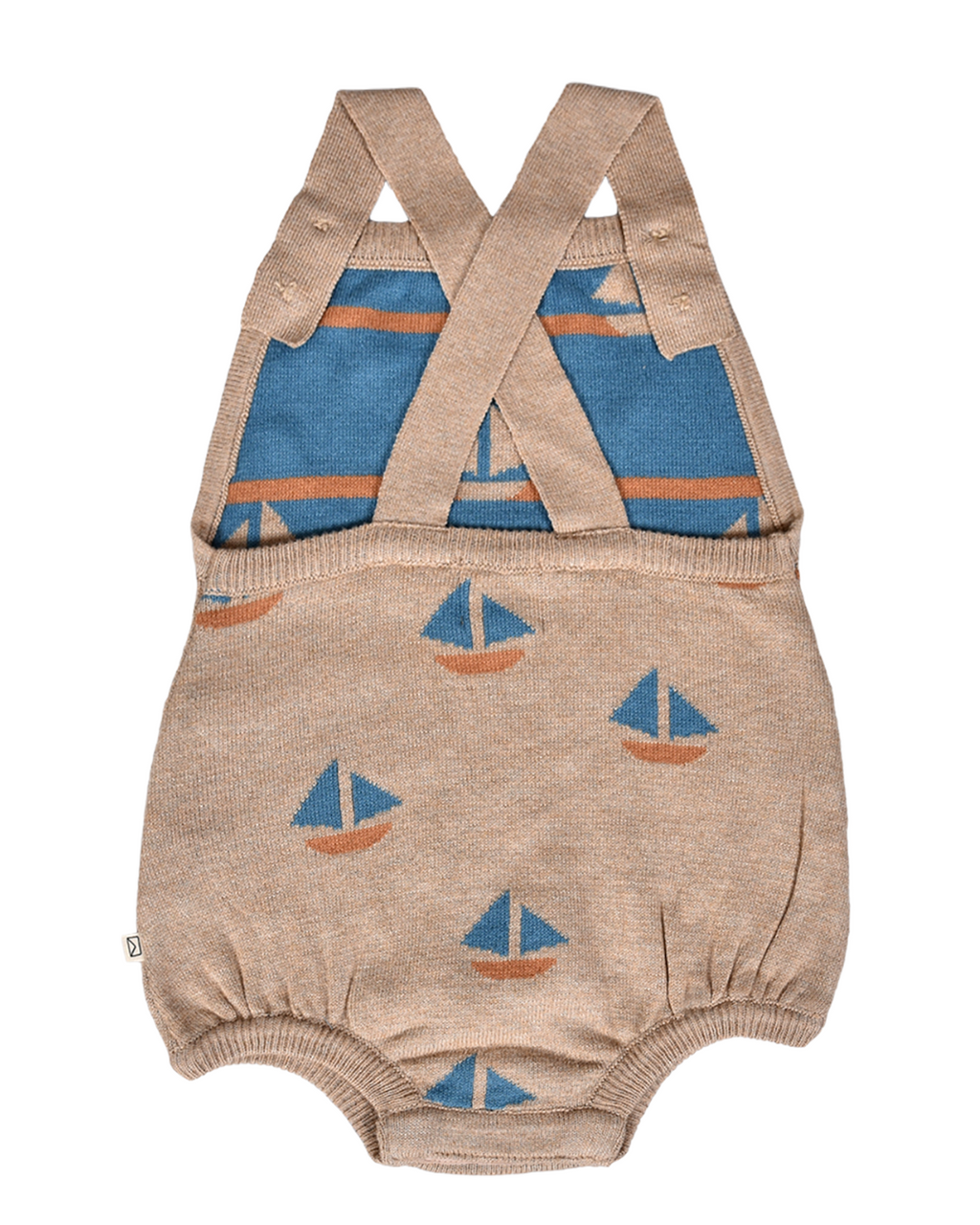 Dear Hayden Frankie Romper Sand Dollar — side view