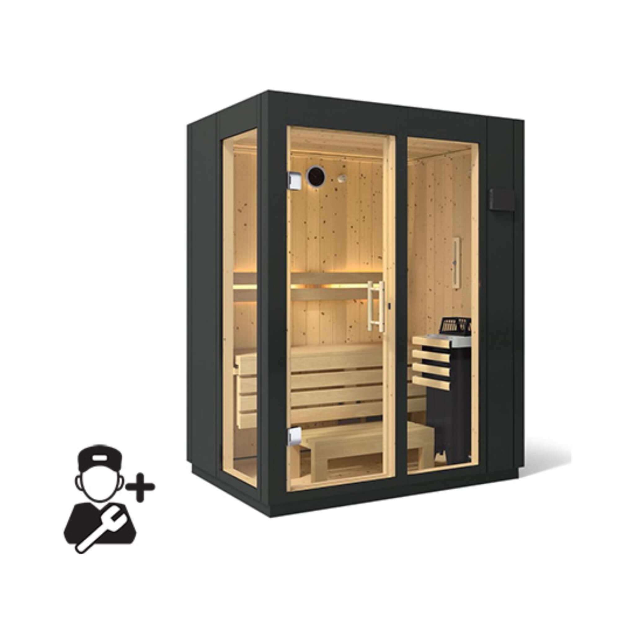 Kohler C1 Indoor Graphite Gray Freestanding Alcove Design Sauna Kit (SAK93182) – SAKSBY WHOLESALE, view 13