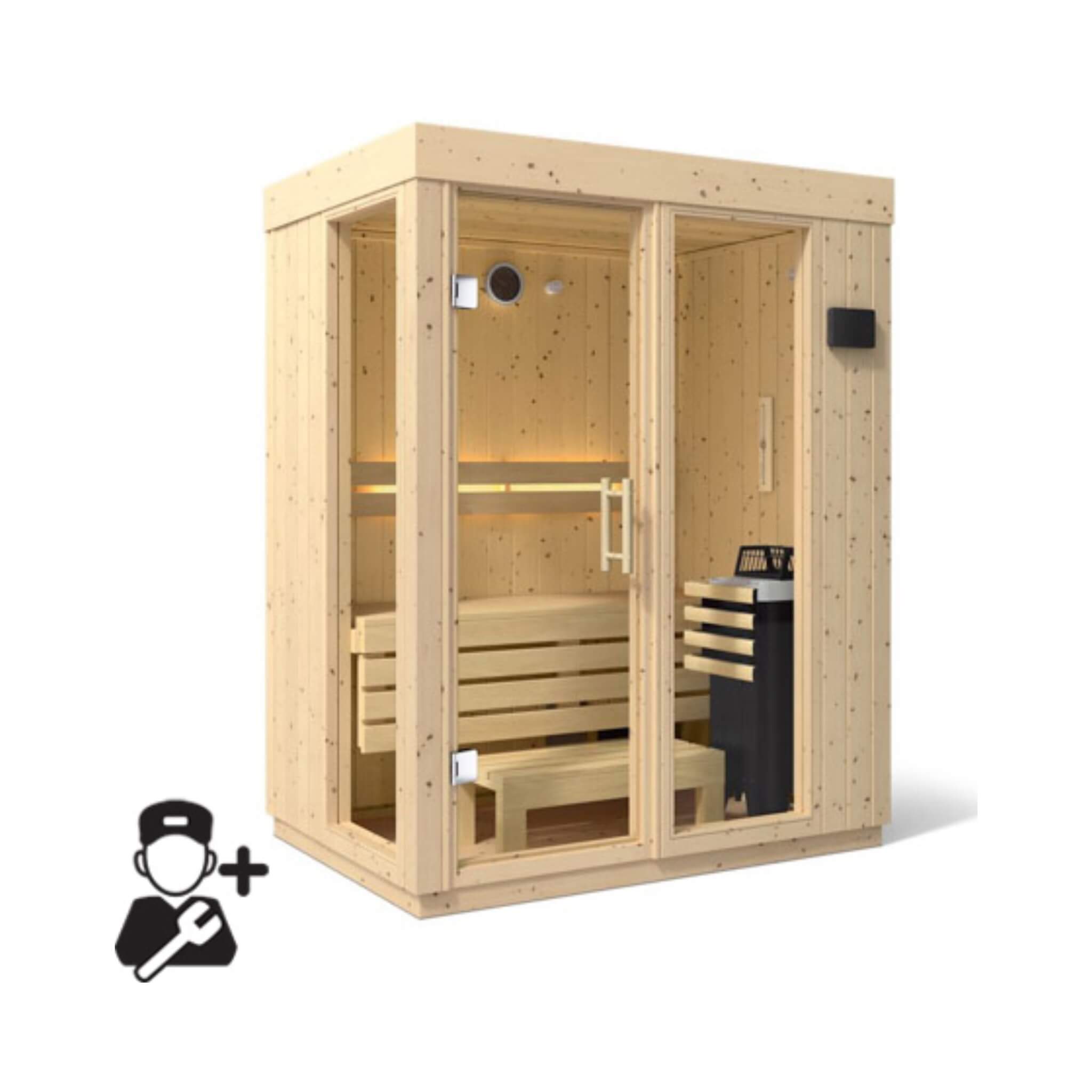 Kohler C1 Luxury Indoor Scandinavian Spruce Home Sauna Kit (SAK60418) – SAKSBY WHOLESALE, view 15