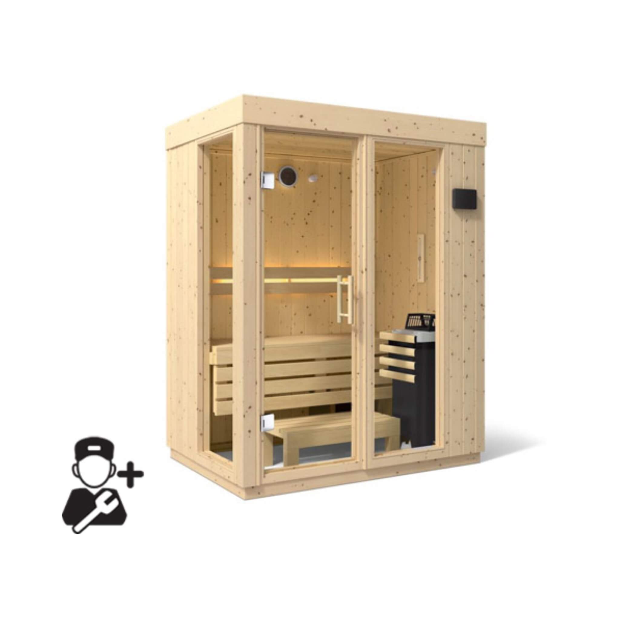 Kohler C1 Luxury Indoor Scandinavian Spruce Home Sauna Kit (SAK60418) – SAKSBY WHOLESALE, view 10