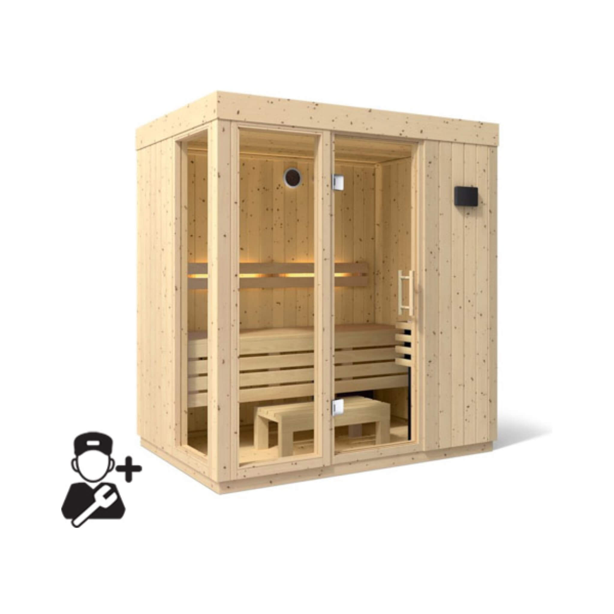 Kohler C1 Luxury Indoor Scandinavian Spruce Home Sauna Kit (SAK60418) – SAKSBY WHOLESALE, view 14