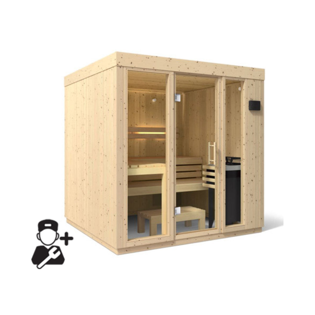 Kohler C1 Luxury Indoor Scandinavian Spruce Home Sauna Kit (SAK60418) – SAKSBY WHOLESALE, view 12
