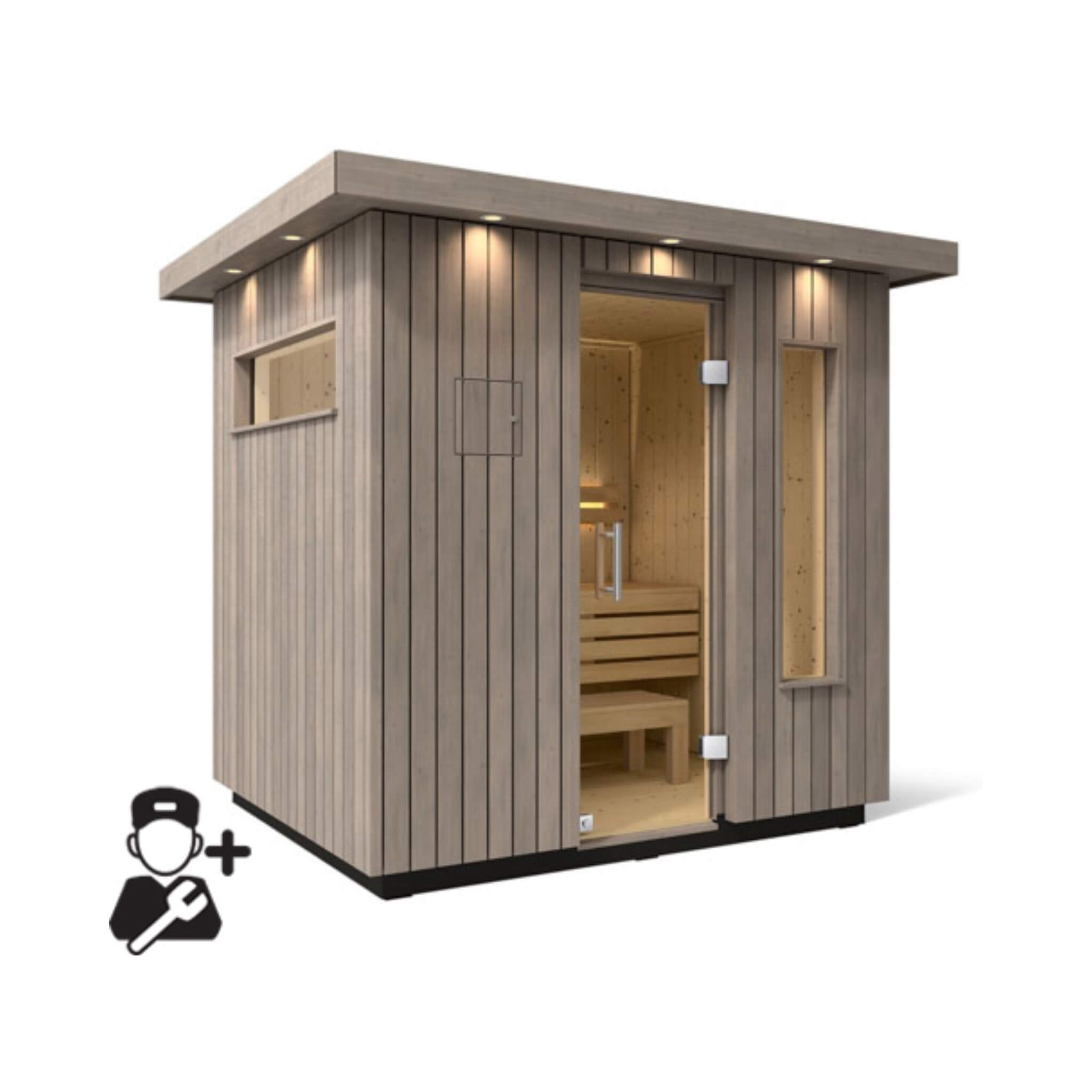 Kohler C2 Outdoor Weathered Gray Spruce Sauna Kit (SAK39184) – SAKSBY WHOLESALE, view 9
