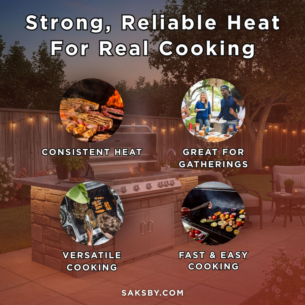 KoKoMo Grills 40-Inch Heavy-Duty 72K BTU LP/NG 5 Burner Built-In Stainless Steel Gas Grill (SAK73152) – SAKSBY WHOLESALE, vie