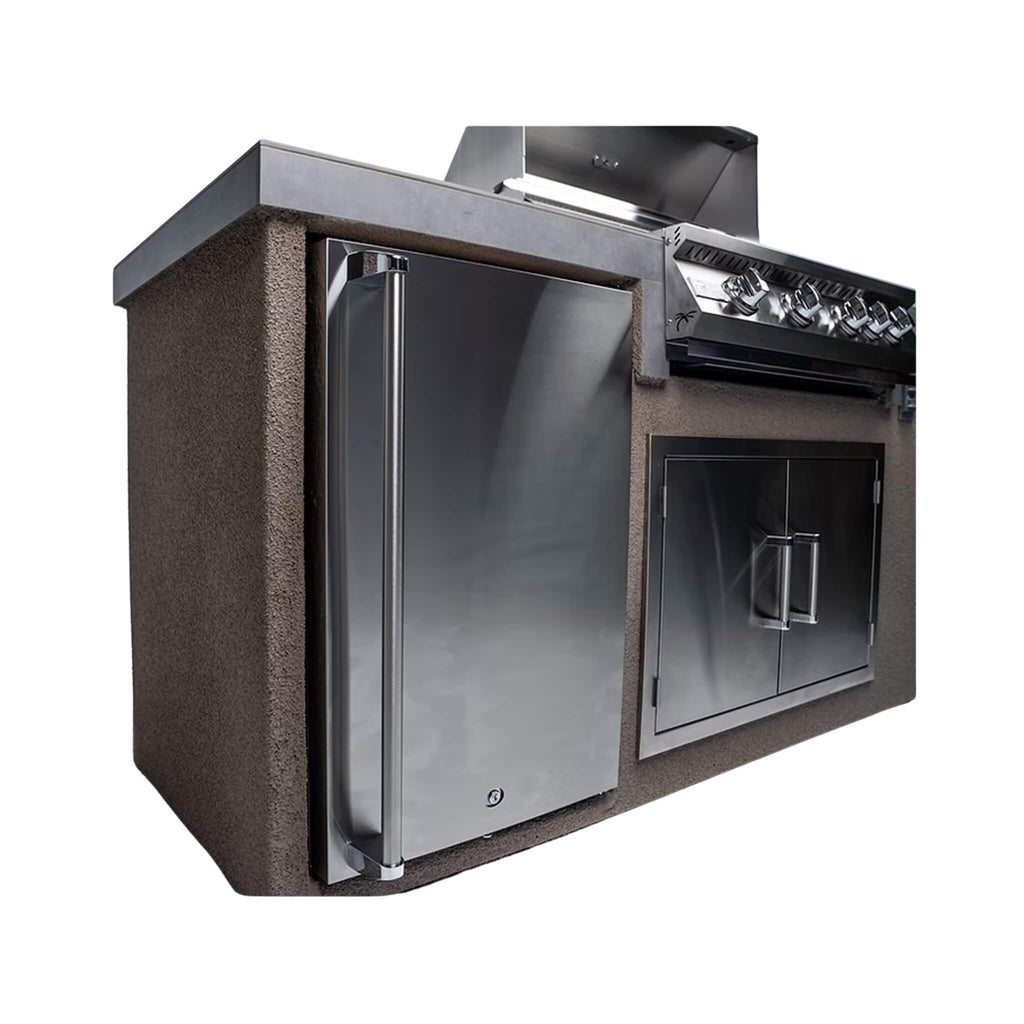 KoKoMo Grills 7FT Straight BBQ Island With Built-In BBQ And Refrigerator [Made-To-Order] (SAK46187) – SAKSBY WHOLESALE, view 