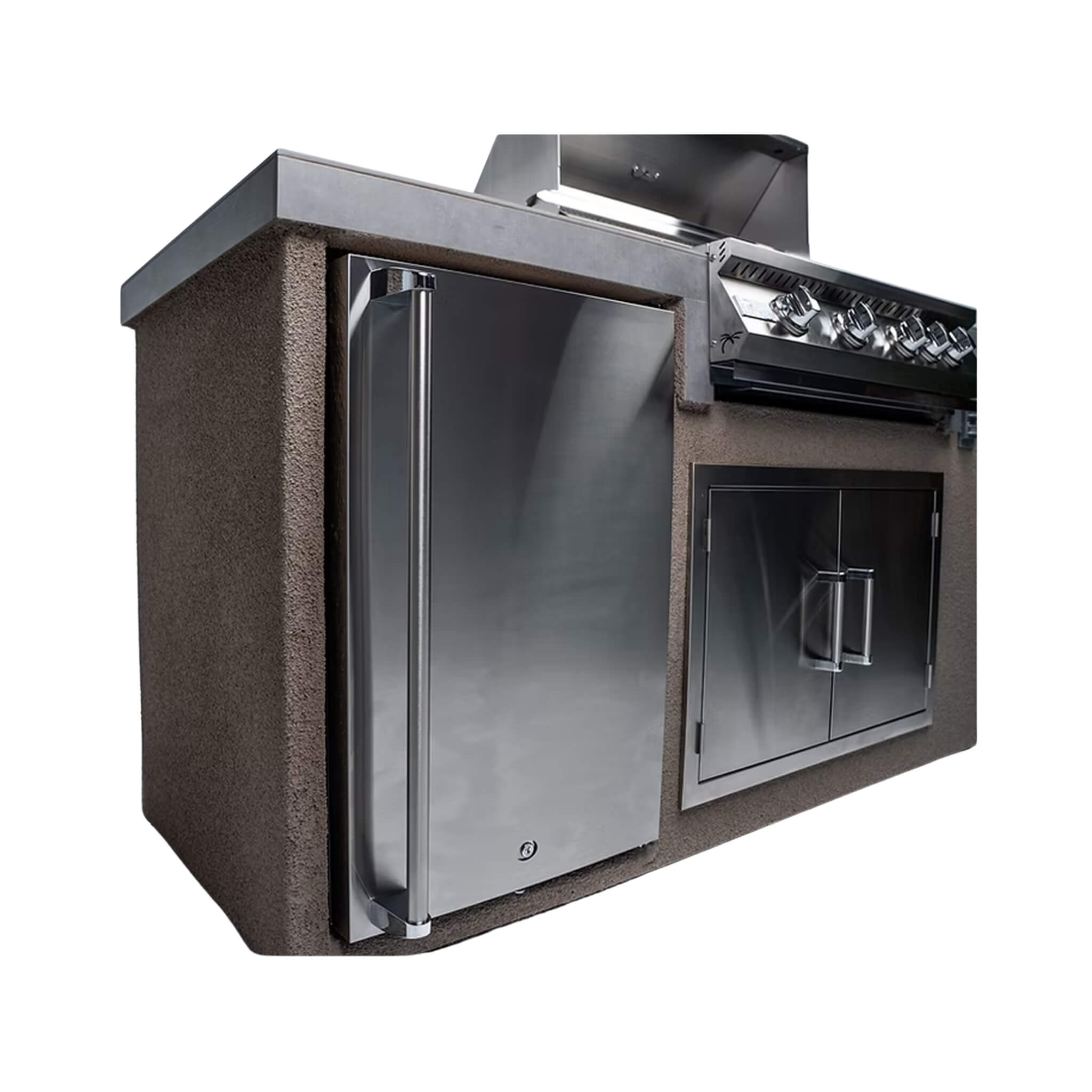 KoKoMo Grills 7FT Straight BBQ Island With Built-In BBQ And Refrigerator [Made-To-Order] (SAK46187) – SAKSBY WHOLESALE, view 