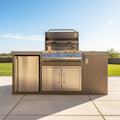 KoKoMo Grills 7FT Straight BBQ Island With Built-In BBQ And Refrigerator [Made-To-Order] (SAK46187) – SAKSBY WHOLESALE