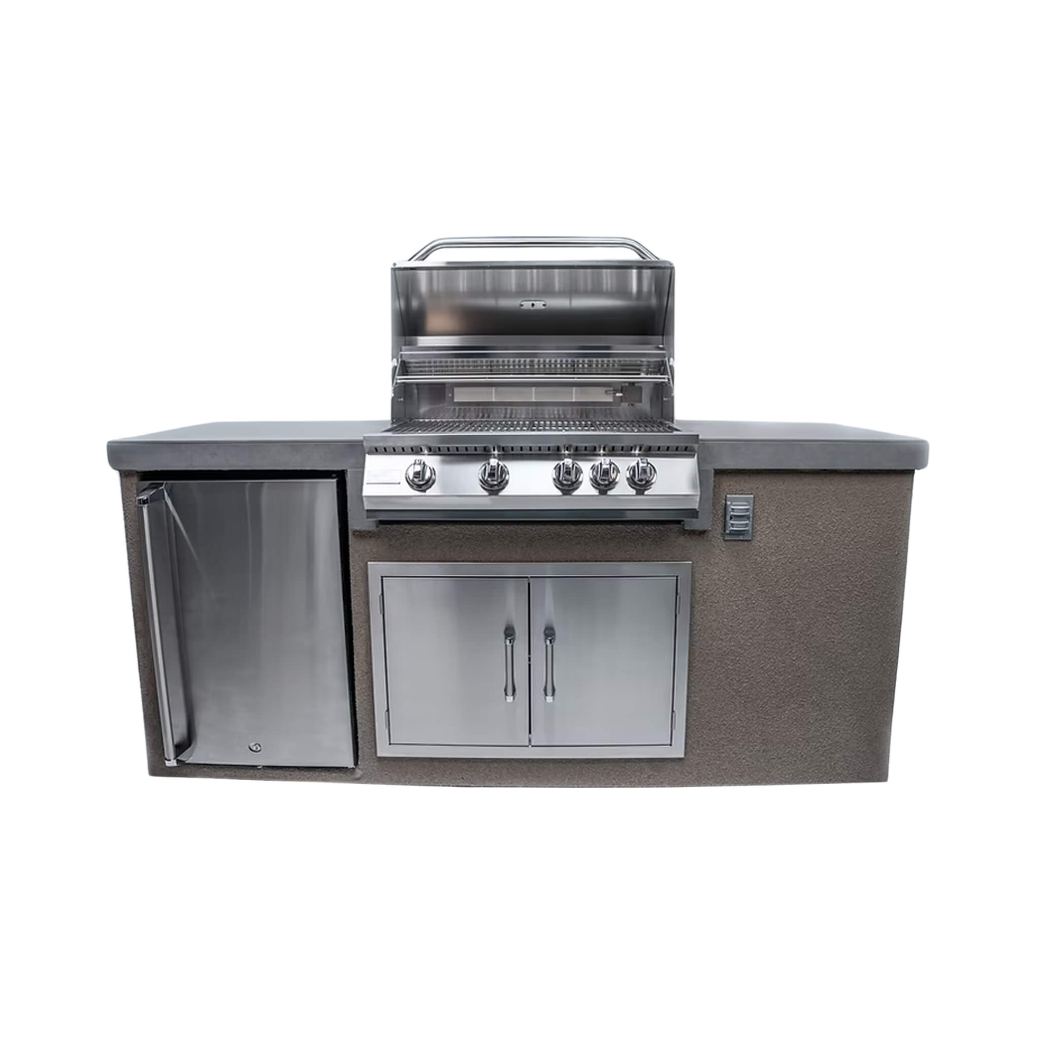KoKoMo Grills 7FT Straight BBQ Island With Built-In BBQ And Refrigerator [Made-To-Order] (SAK46187) – SAKSBY WHOLESALE, view 