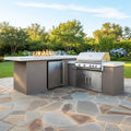 KoKoMo Grills Baja 9FT BBQ Island With LEDs, Built-In BBQ And Refrigerator [Made-To-Order] (SAK85739) – SAKSBY WHOLESALE