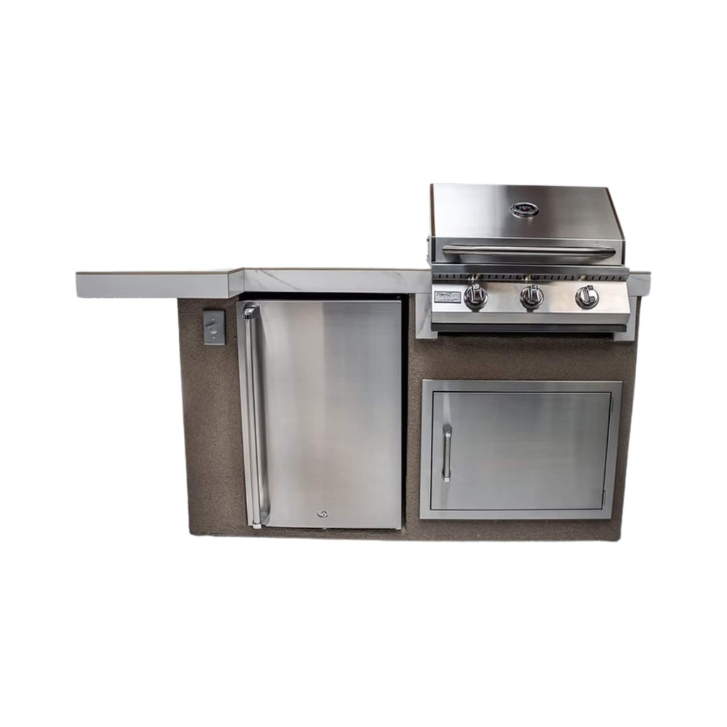 KoKoMo Grills Mini Maui 6FT BBQ Island With LED Lights, Built-In BBQ And Refrigerator [Made-To-Order] (SAK53828) – SAKSBY WHO