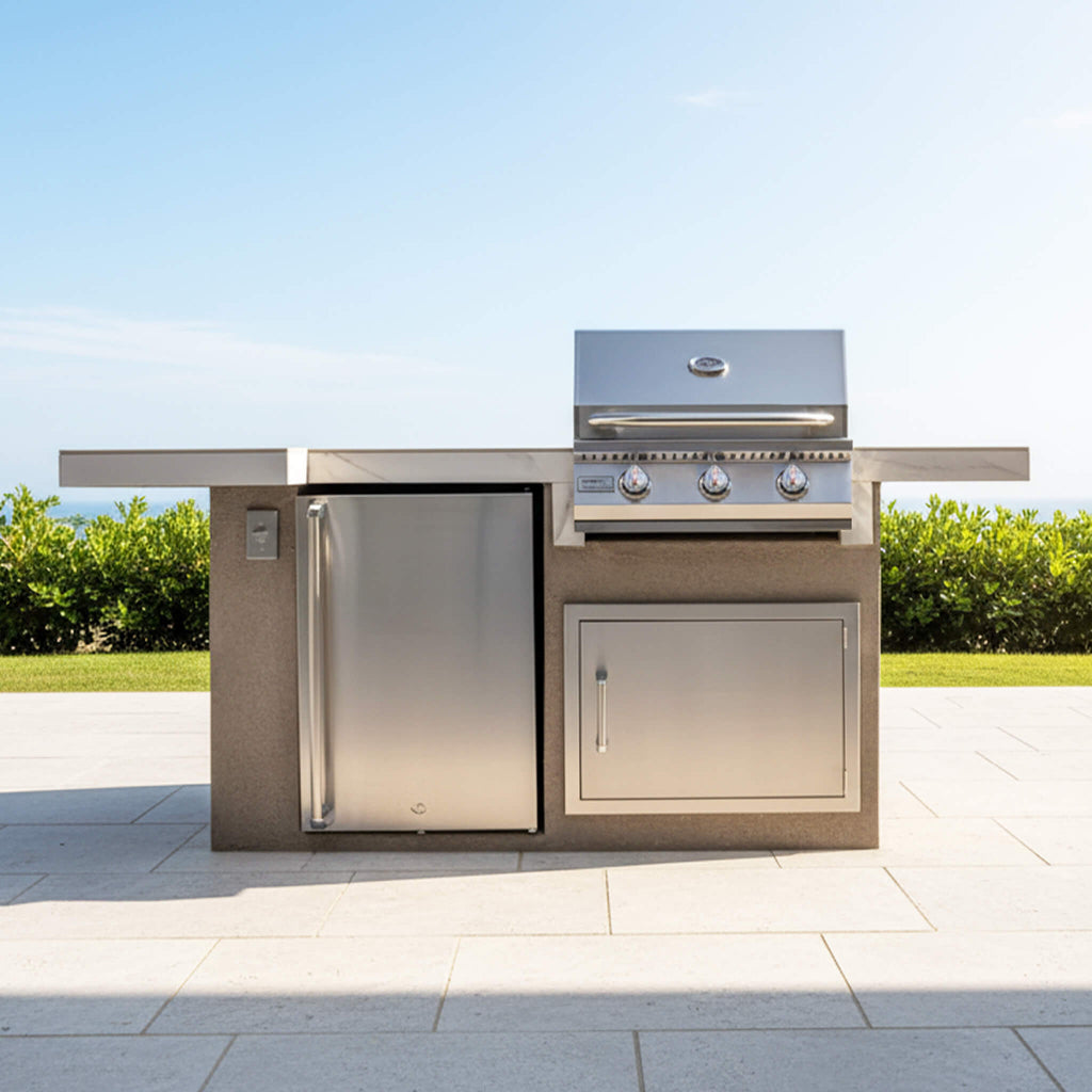 KoKoMo Grills Mini Maui 6FT BBQ Island With LED Lights, Built-In BBQ And Refrigerator [Made-To-Order] (SAK53828) – SAKSBY WHO