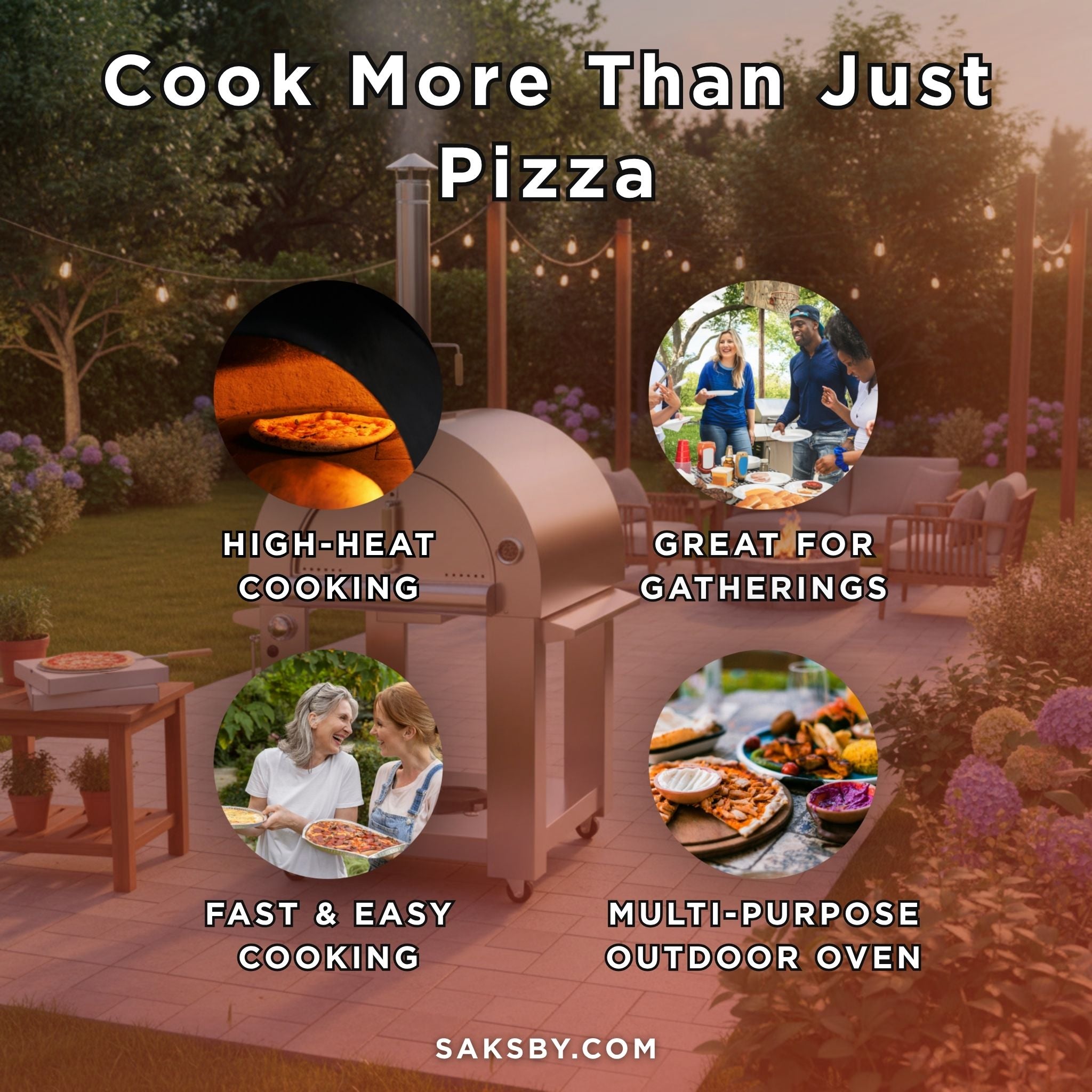KoKoMo Grills Premium 32-Inch Stainless Steel Dual Fuel Gas Or Wood Fired Pizza Oven [KO-PIZZAOVEN] (SAK14753) – SAKSBY WHOLE