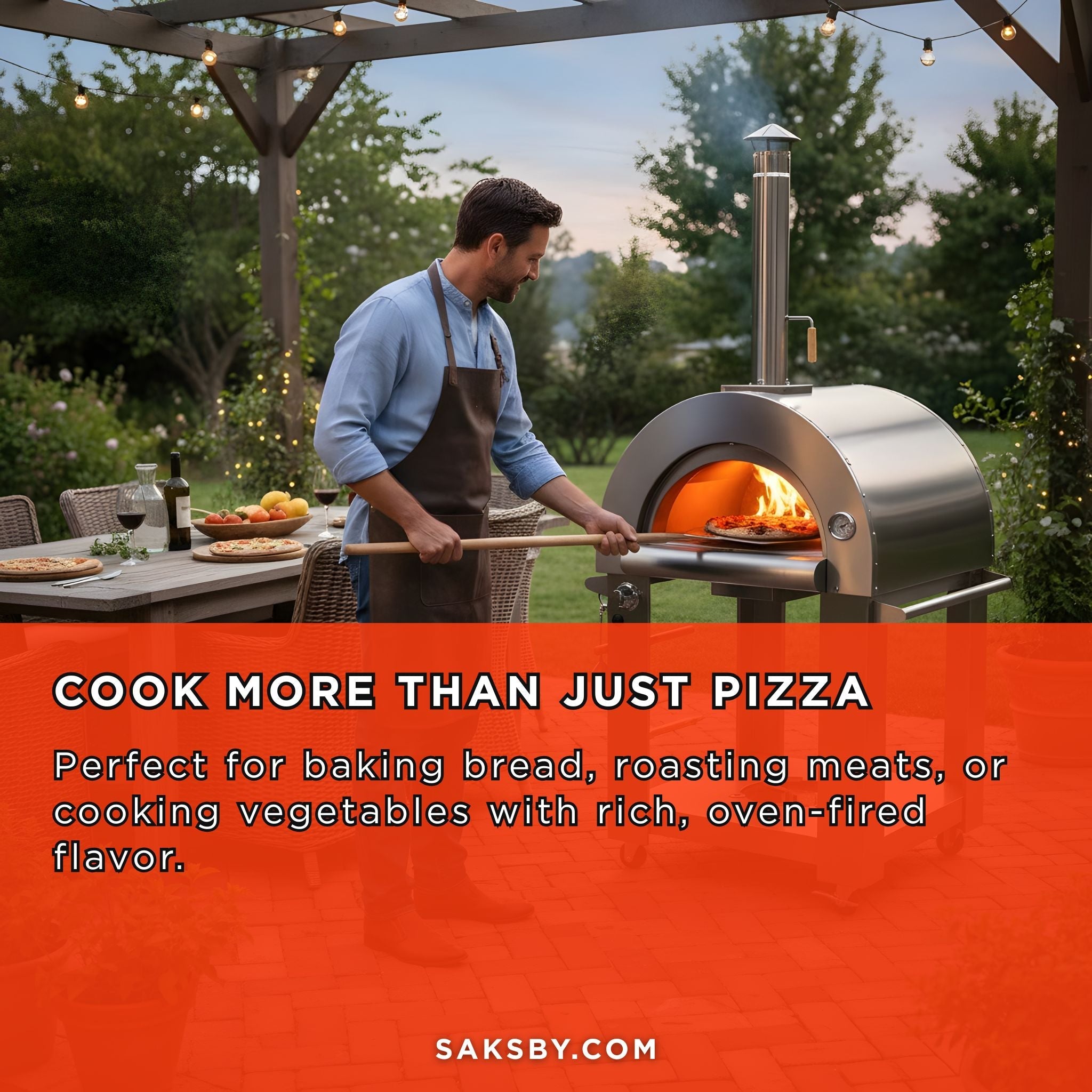 KoKoMo Grills Premium 32-Inch Stainless Steel Dual Fuel Gas Or Wood Fired Pizza Oven [KO-PIZZAOVEN] (SAK14753) – SAKSBY WHOLE