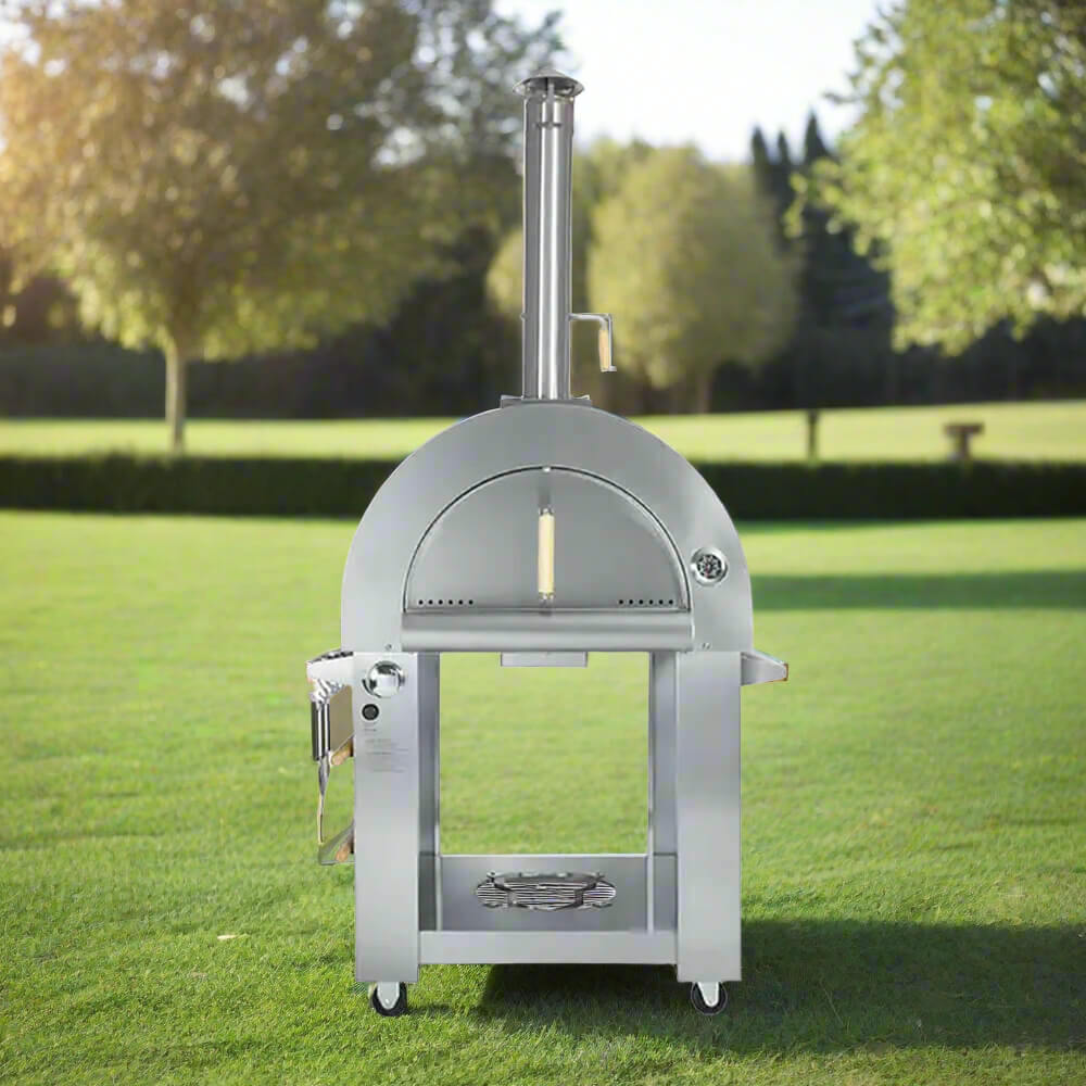 KoKoMo Grills Premium 32-Inch Stainless Steel Dual Fuel Gas Or Wood Fired Pizza Oven [KO-PIZZAOVEN] (SAK14753) – SAKSBY WHOLE