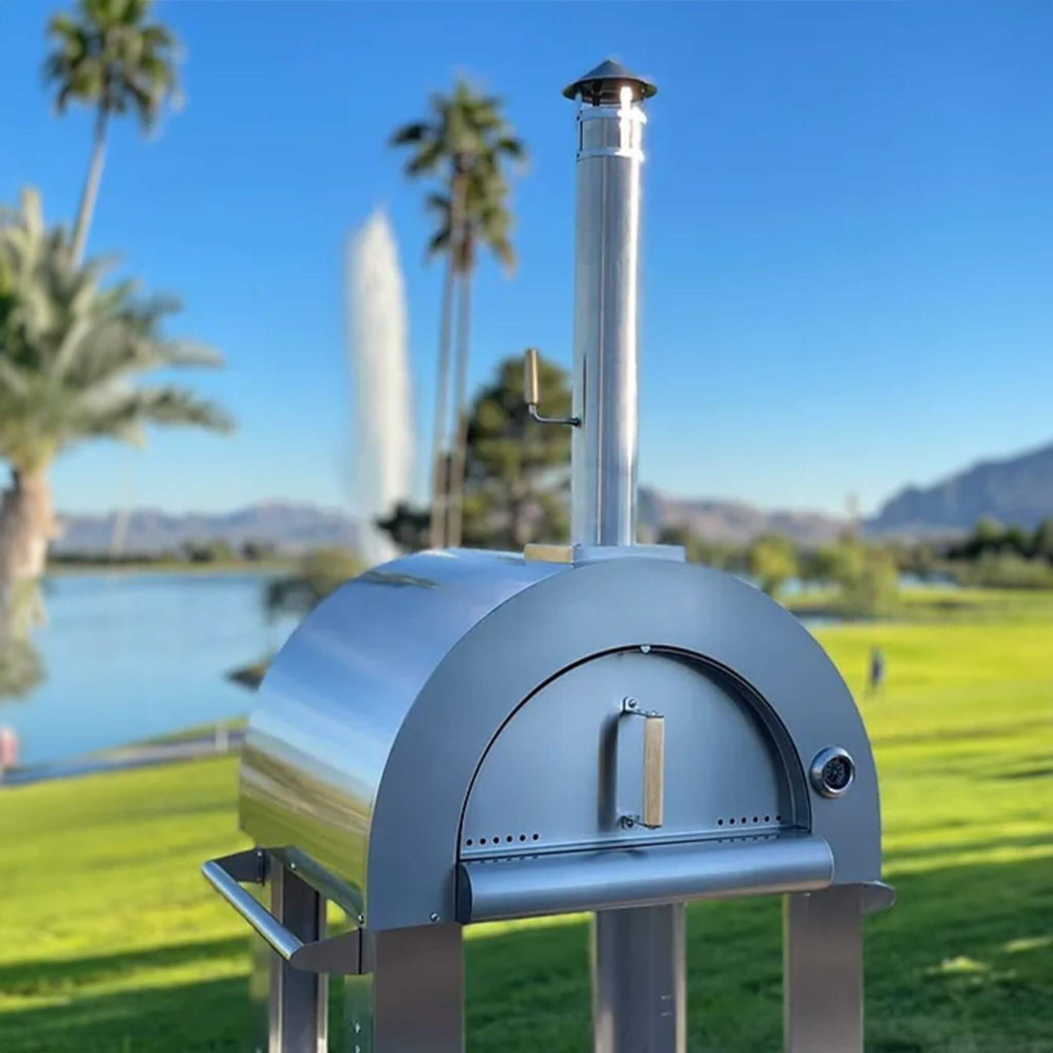 KoKoMo Grills Premium 32-Inch Stainless Steel Wood Fired Pizza Oven [KO-PIZZAOVEN] (SAK92618) – SAKSBY WHOLESALE, view 7