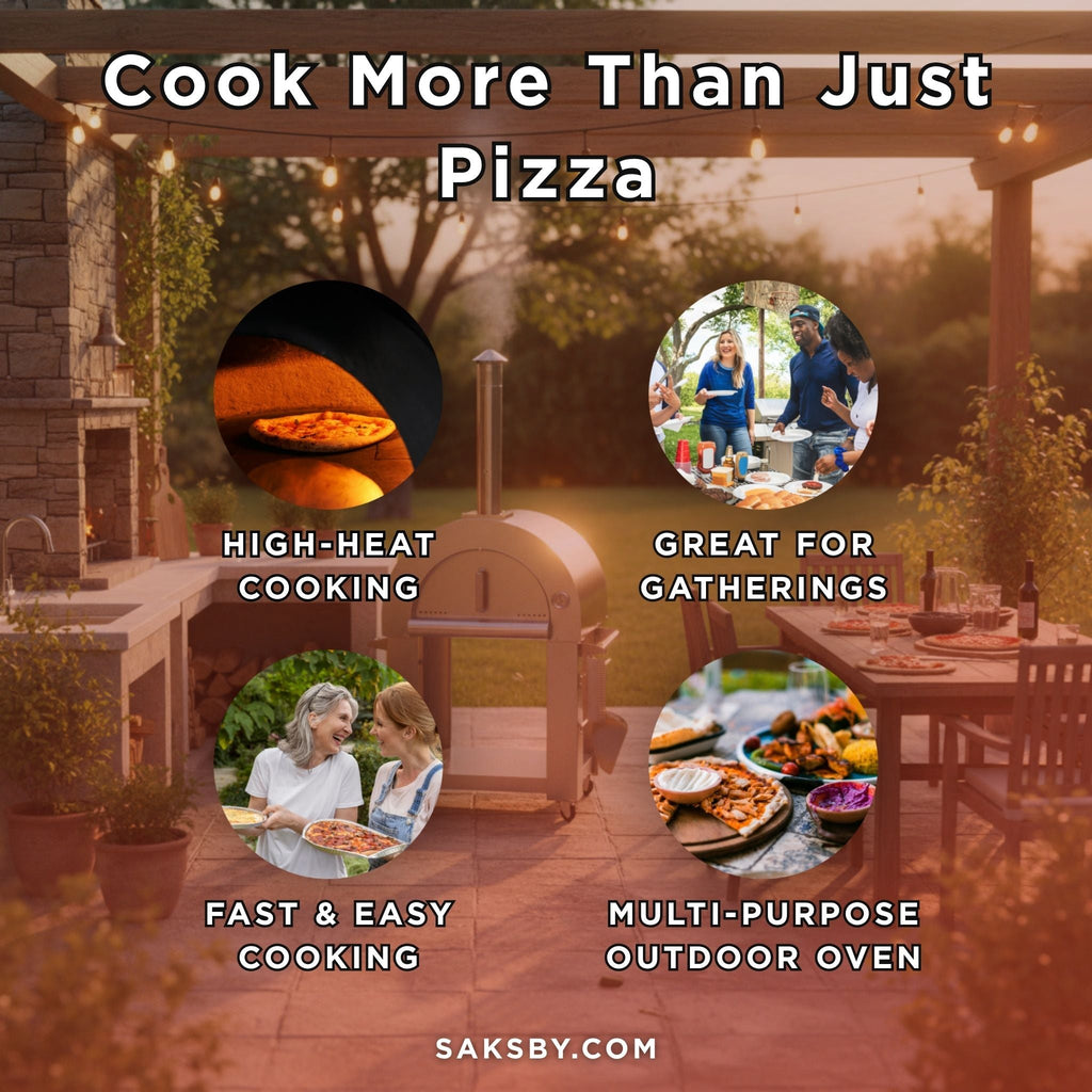 KoKoMo Grills Premium 32-Inch Stainless Steel Wood Fired Pizza Oven [KO-PIZZAOVEN] (SAK92618) – SAKSBY WHOLESALE, view 4