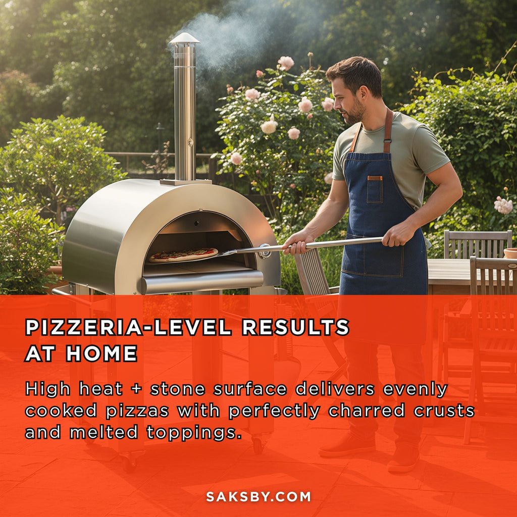 KoKoMo Grills Premium 32-Inch Stainless Steel Wood Fired Pizza Oven [KO-PIZZAOVEN] (SAK92618) – SAKSBY WHOLESALE, view 6