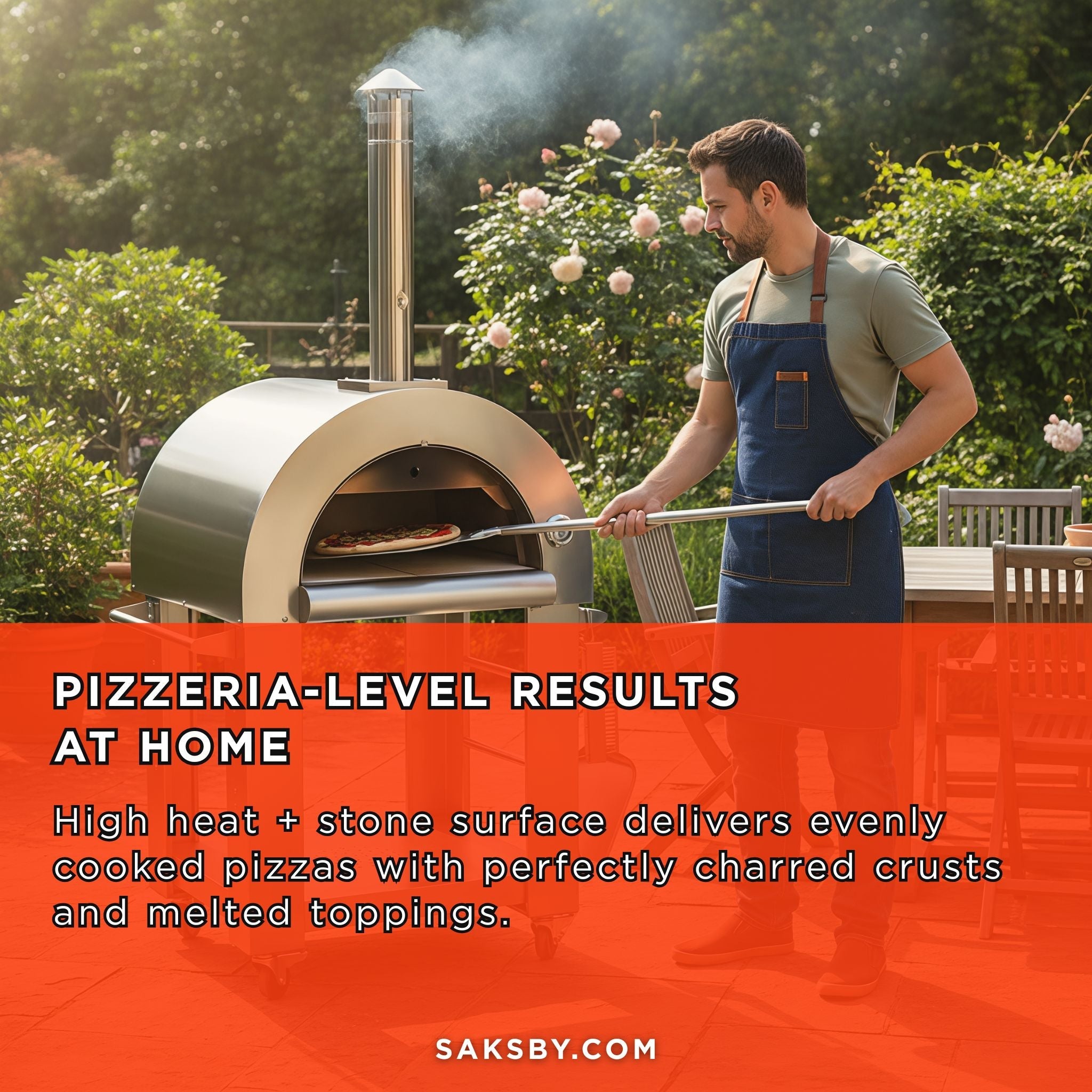 KoKoMo Grills Premium 32-Inch Stainless Steel Wood Fired Pizza Oven [KO-PIZZAOVEN] (SAK92618) – SAKSBY WHOLESALE, view 6