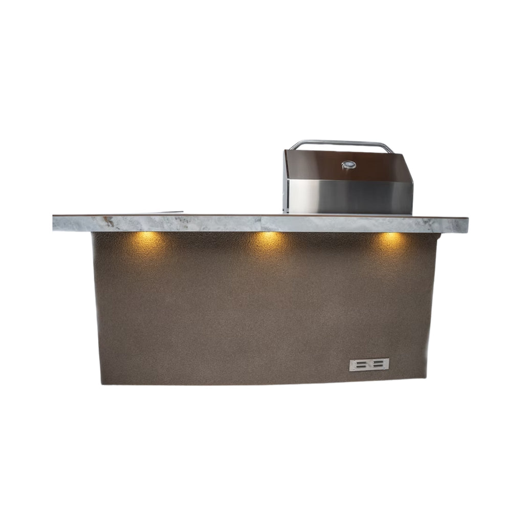 KoKoMo Grills St.John 7FT BBQ Island With LEDs, Built-In BBQ And Refrigerator [Made-To-Order] (SAK91568) – SAKSBY WHOLESALE, 