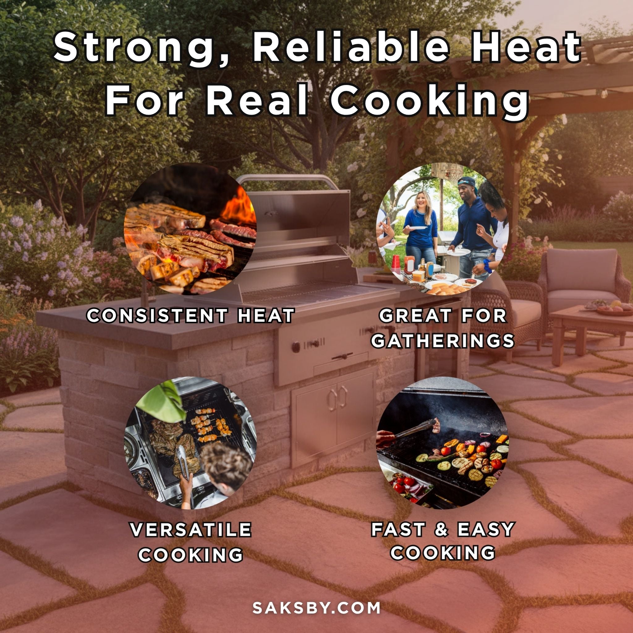 KoKoMo Grills Premium Built-In Charcoal Grill With 304 Stainless Steel And Adjustable Heat Tray, 32" (SAK32504) – SAKSBY WHOL