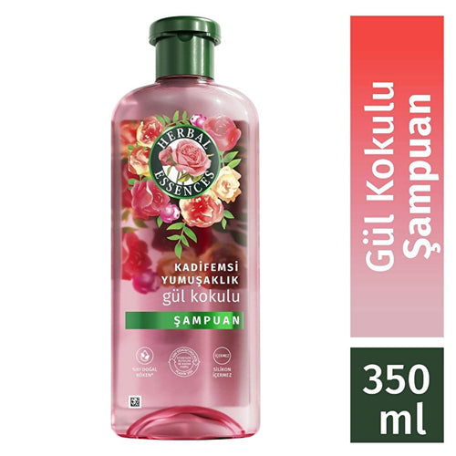 Herbal Essences Rose Scented Vegan Shampoo for Dry Hair - Silicone-Free, Moisturizing, 11.87 fl oz
