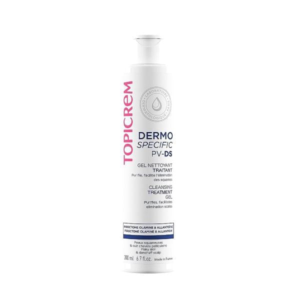 Topicrem PV/DS Cleansing Gel for Body and Hair - Gentle, Soothing, For Sensitive Skin & Scalp - 200ml