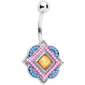 BodyCandy Yellow Gem Pink Baby Blue Orb Easter Sunday Belly Ring — main product shot
