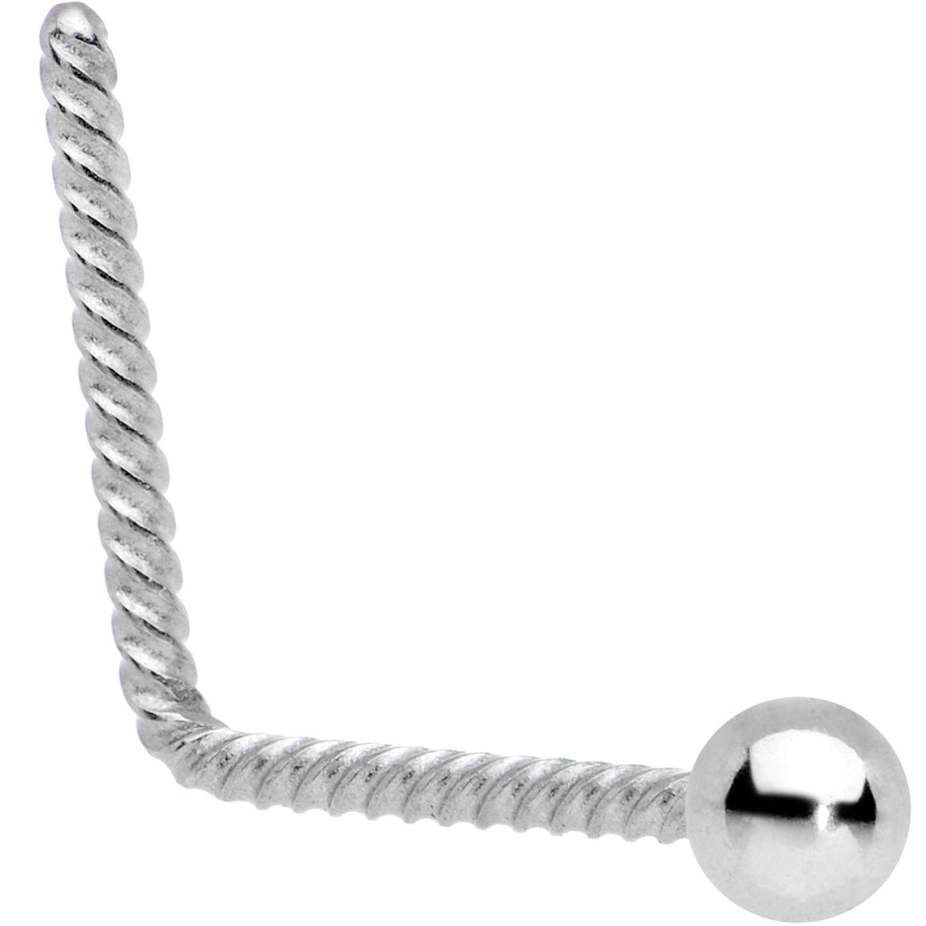 BodyCandy 2mm Ball End So Twisted L Shaped Nose Ring — main product shot