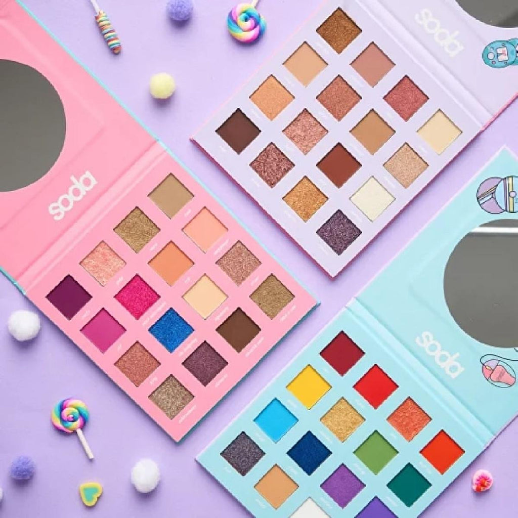 Soda Game Over Eyeshadow Palette 003 Ultimate Burst - 16 Shade Makeup Eyeshadow Palette with Matte, Shimmer, Glitter Finishes