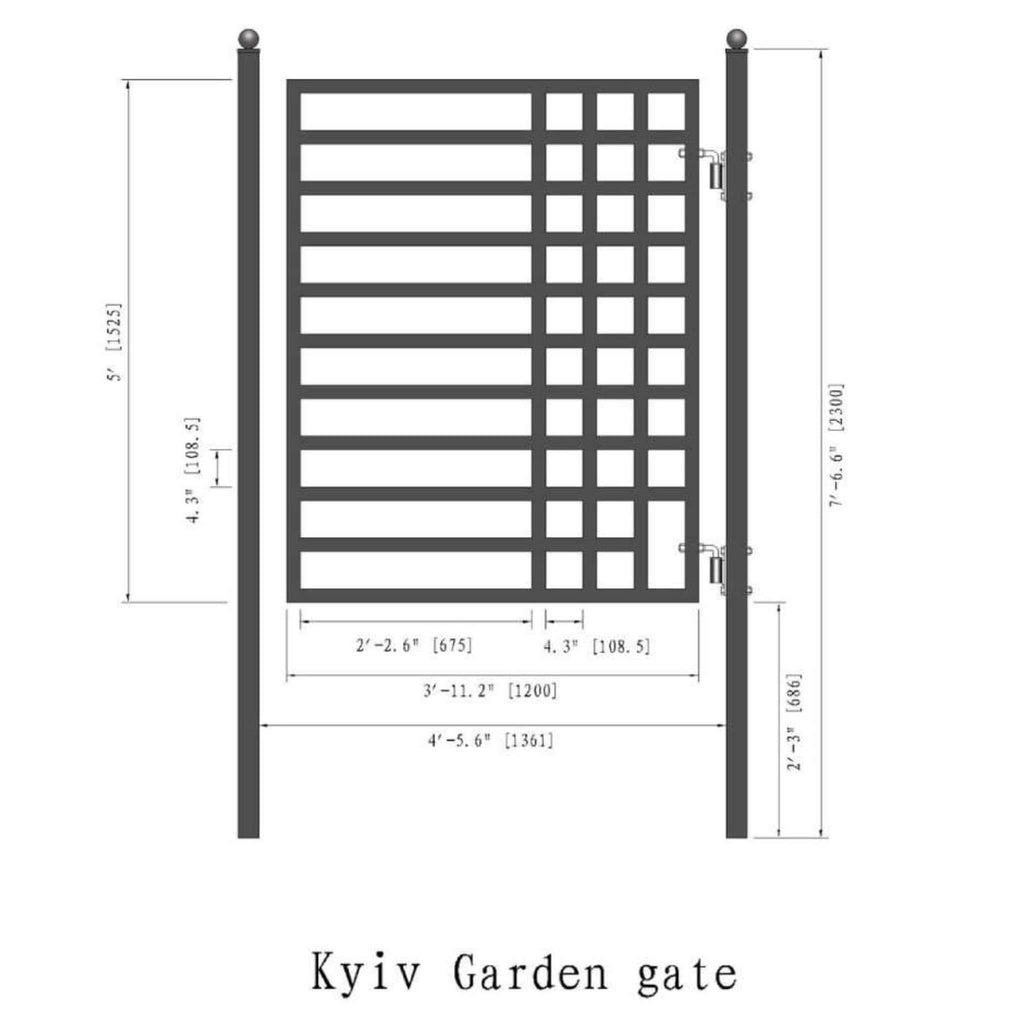 5FT Heavy-Duty Kyiv-Style Powder-Coated Galvanized Steel Pedestrian Gate (SAK45810) – SAKSBY WHOLESALE, view 8