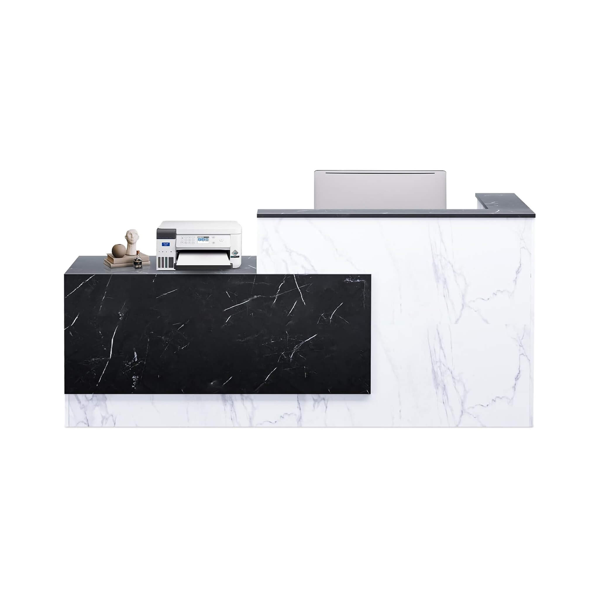 Velmor L-Shaped Modern Black And White Reception Desk With Lockable Drawers (SAK50729) – SAKSBY WHOLESALE, view 10