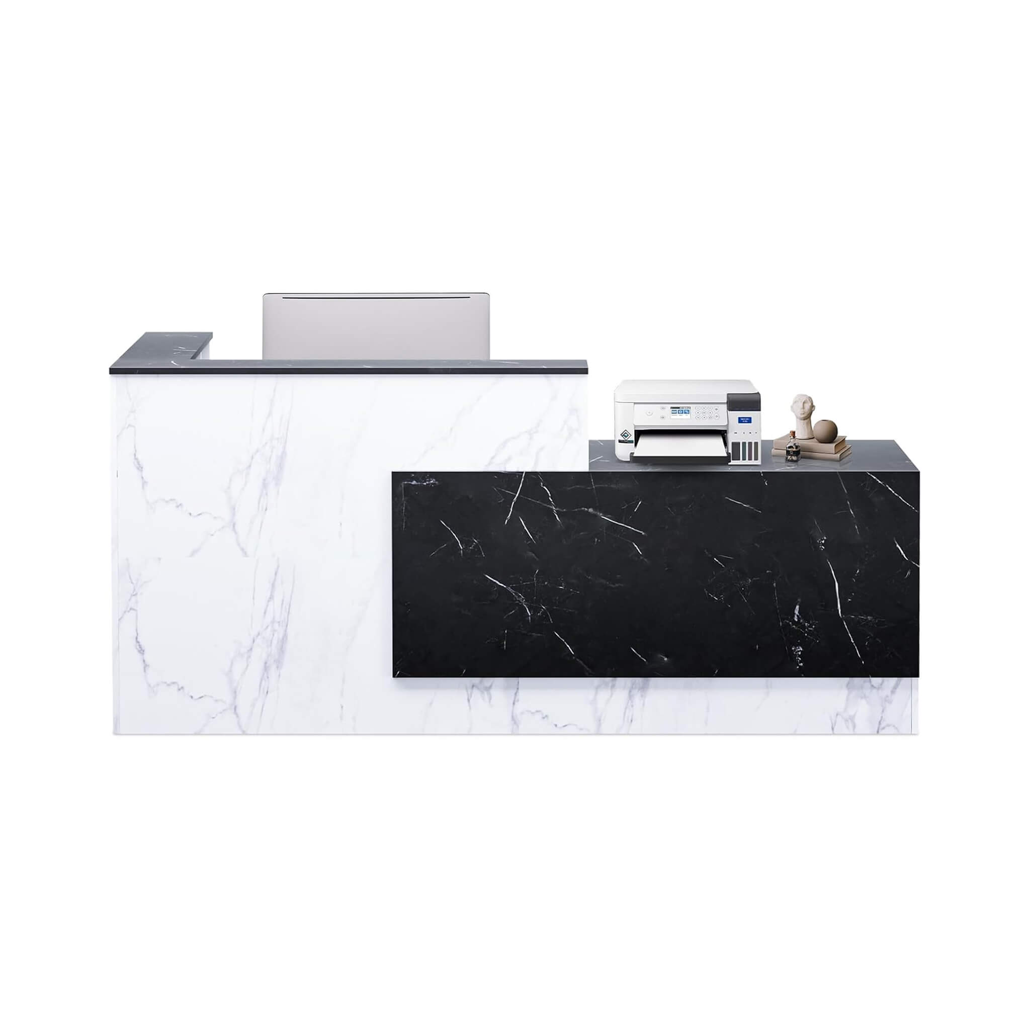 Velmor L-Shaped Modern Black And White Reception Desk With Lockable Drawers (SAK50729) – SAKSBY WHOLESALE, view 11