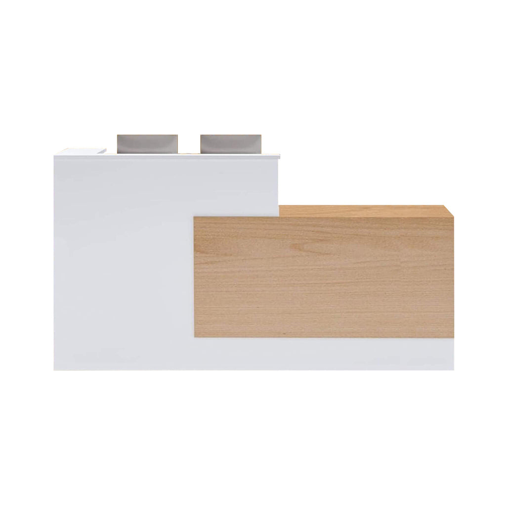Velmor L-Shaped Modern Brown And White Reception Desk With Lockable Drawers (SAK26491) – SAKSBY WHOLESALE, view 11