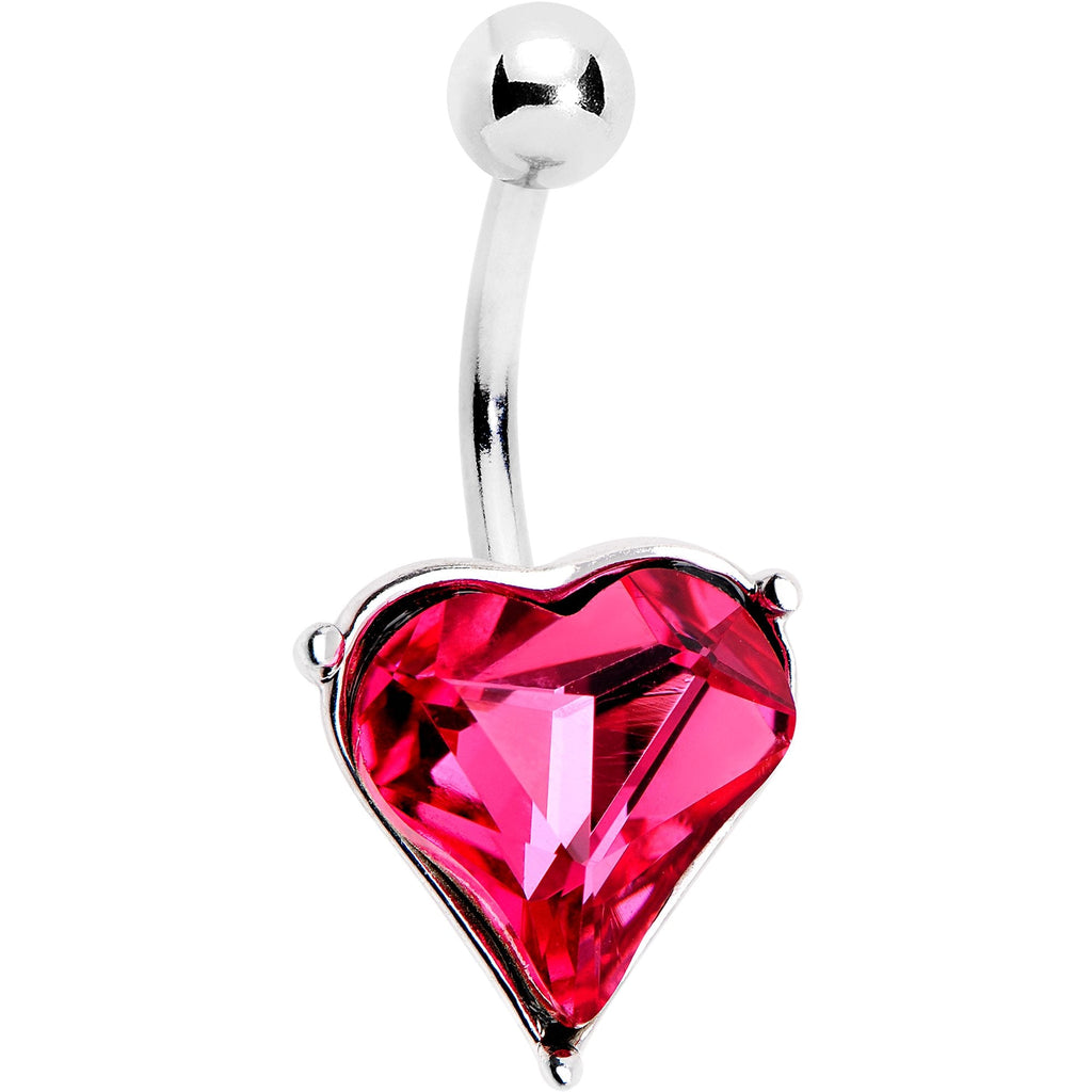 BodyCandy Red Gem Huge Heart Belly Ring — main product shot