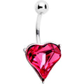 BodyCandy Red Gem Huge Heart Belly Ring — main product shot