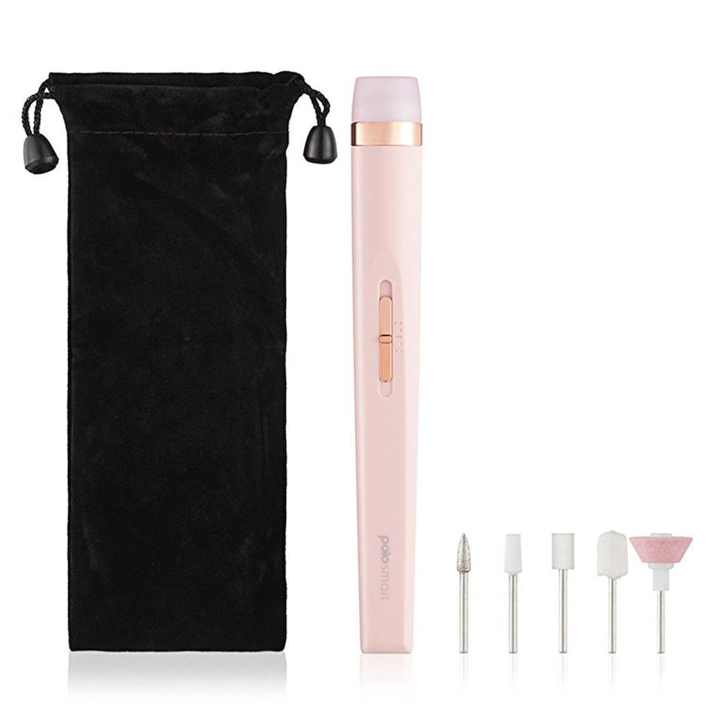 Polosmart Electronic Nail Care Set - Rechargeable Manicure & Pedicure Kit with 5 Interchangeable Heads
